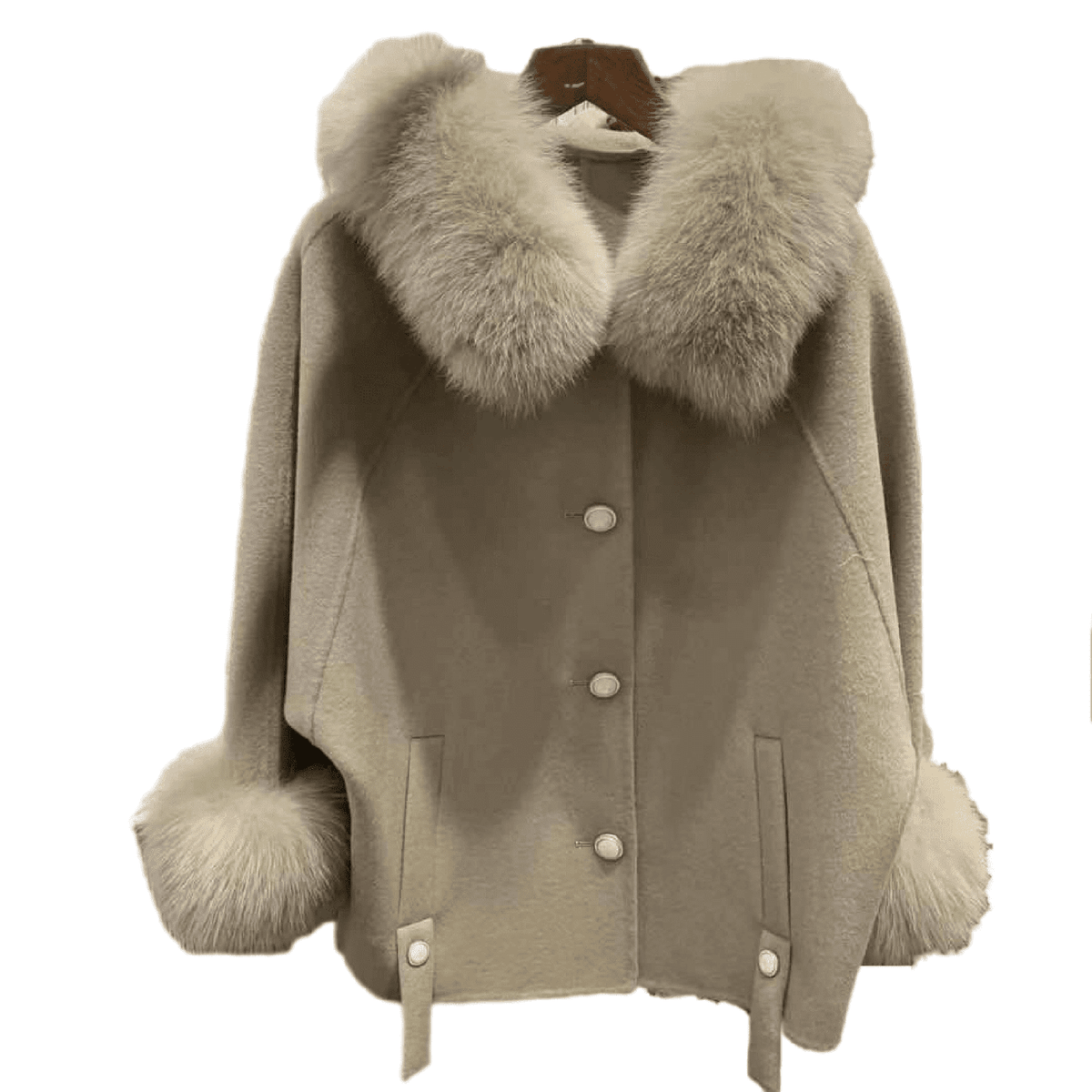 The Lady Wool Coat Beige - Zilaya