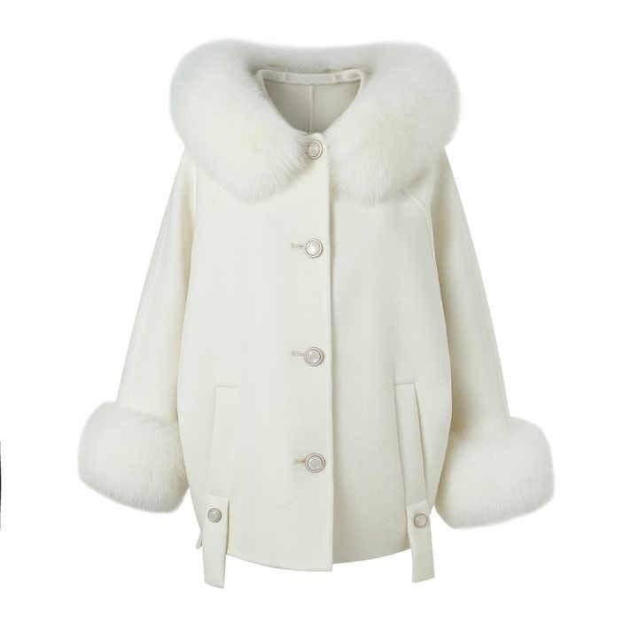 The Lady Wool Coat White - Zilaya