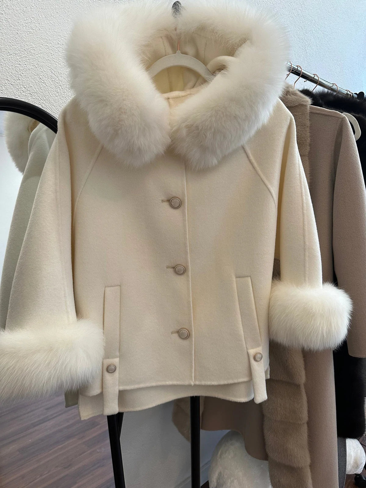 The Lady Wool Coat White